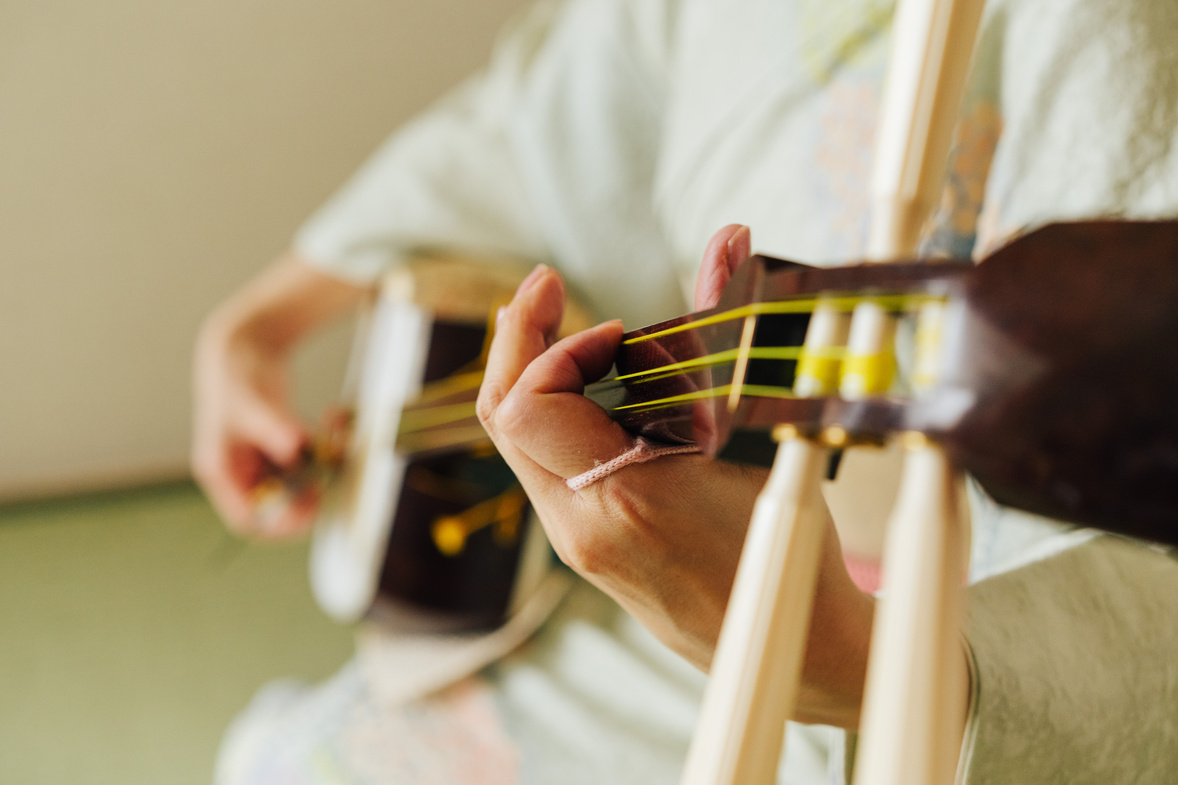 Woman Playing the Shamisen